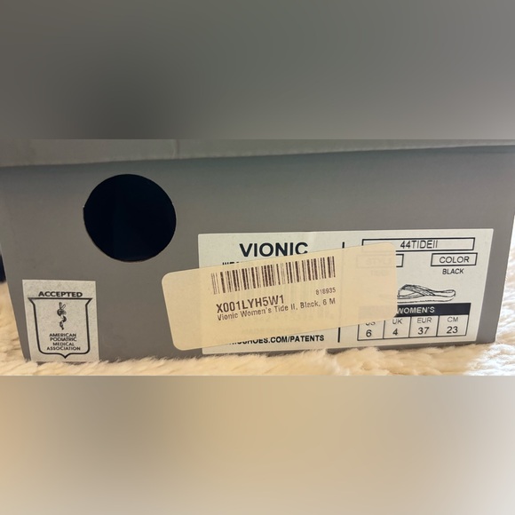 Vionic Tide II Black Flip Flop Thong Sandals 6 - Picture 2 of 3